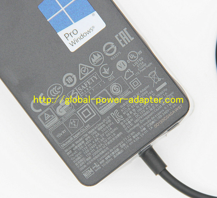 *Brand NEW* surface book 1706 Microsoft 15V 4A 65W AC Adapter POWER SUPPLY - Click Image to Close